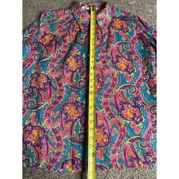 Vintage Miss Holly Women's Button Up Sz 42 Psychedelic Festival Hippie Floral - Picture 6 of 7